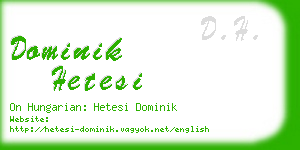 dominik hetesi business card